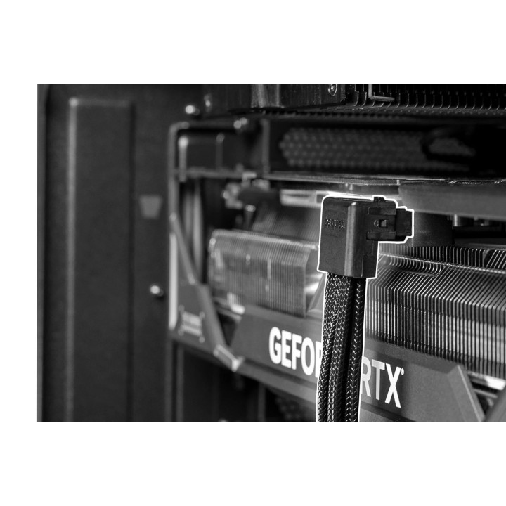 be quiet! 12V-2X6 / 12VHPWR 90° Cable PCIe – câble d’alimentation modulaire – en situation